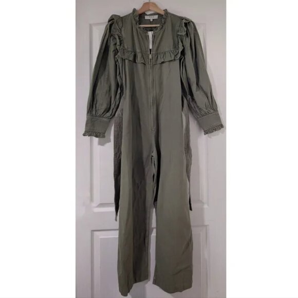 NWT Sea NY | Stan Tie Waist Jumpsuit In Cactus Green - Picture 4 of 16